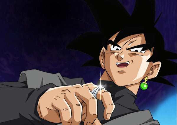 Black Goku Dragon Ball SUPER Sterling Silver Time Ring (Toki no Yubiwa)